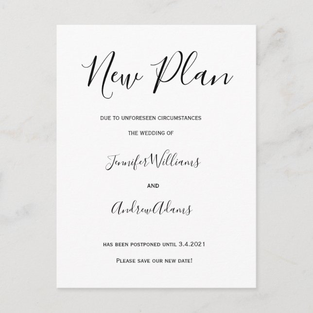 Novo Plano simples alterar os cartões de data (Frente)