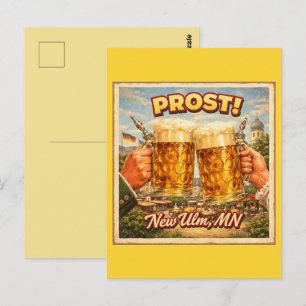 Novo Ulm MN Cartão Postal Prost Alemão de Minnesot