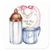 Novos adesivos para presentes de bebê para cestos