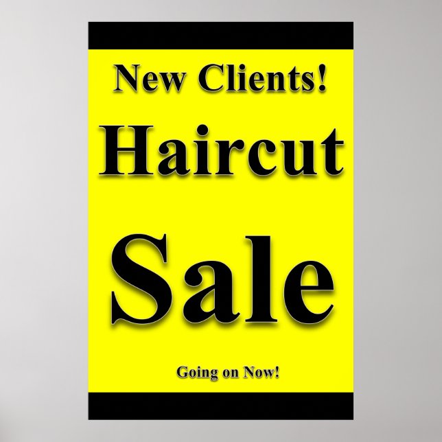 Novos clientes — Haircut Sale Beauty Salon Poster (Frente)