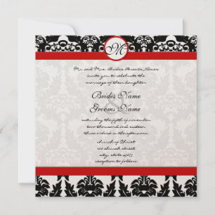 Novos Tamanhos Black Damask Swirls Convite Para Ca