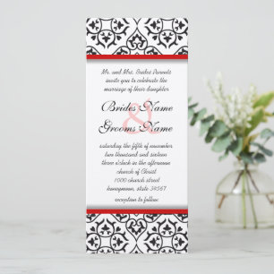 Novos Tamanhos Damask Swirls Convite Para Casament