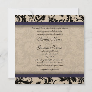 Novos Tamanhos Damask Swirls Convite Para Casament