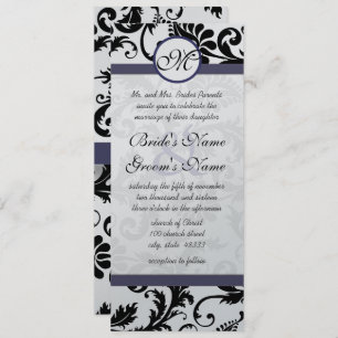 Novos Tamanhos Damask Swirls Convite Para Casament