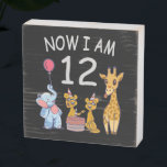 Now I am 12 years old 12th Birthday at the Zoo<br><div class="desc">Happy 12th Birthday. Funny and lovely Kids Birthday design with a cute Elephant,  two ferrets and a giraffe celebrating your birthday at the zoo.</div>