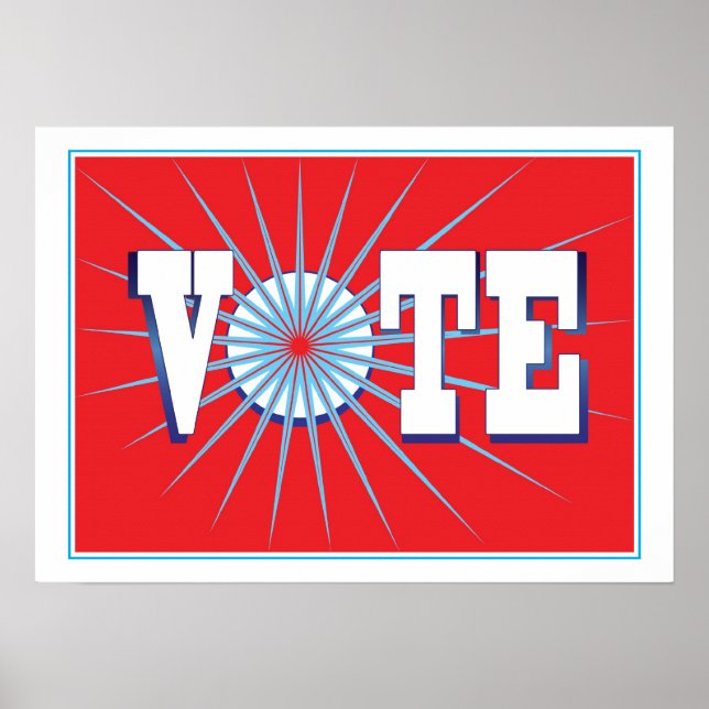 NowPower ・ VOTE! Poster em vermelho (Frente)