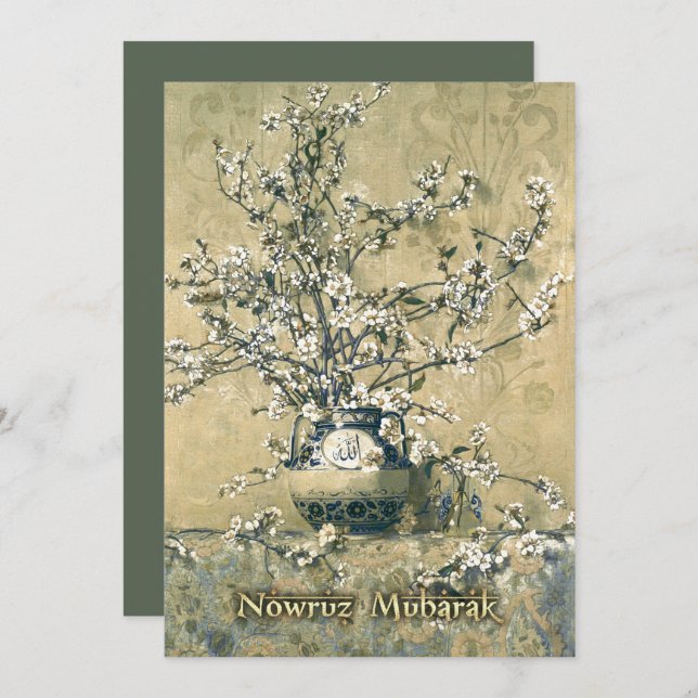 Nowruz Mubarak Convites de festas de Ano Novo Pers (Frente/Verso)