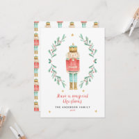 Noz-cracker de aquarela botânica e fofo Natal