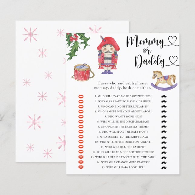 Noz-cracker - jogo de mamãe ou chá de fraldas (Frente/Verso)