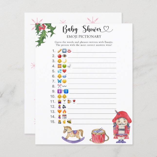 Noz-cracker - jogo de picário emoji (Frente/Verso)