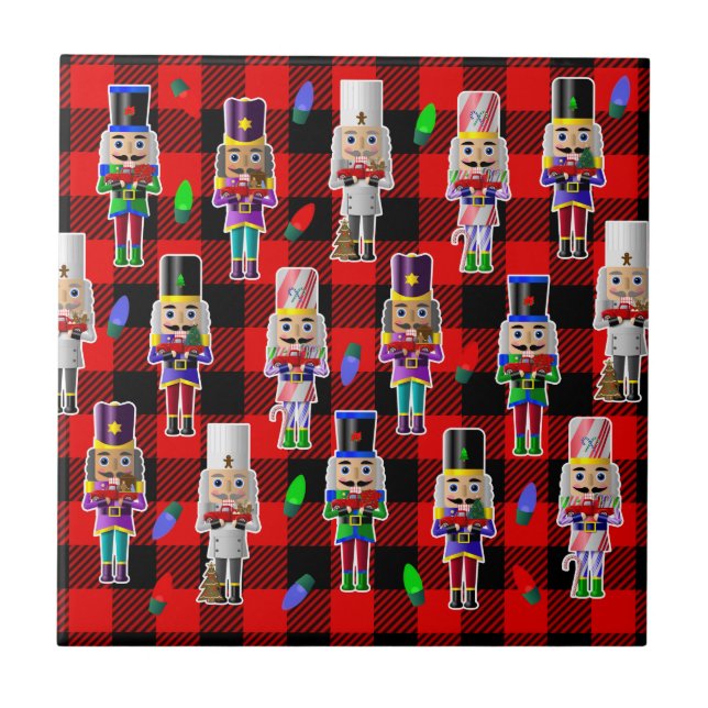 Nozes de Natal com Pequenos Caminhões Vermelhos (Frente)