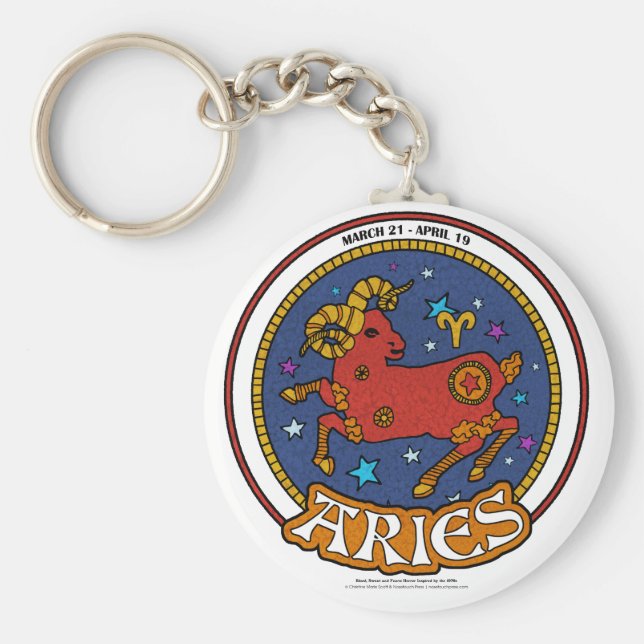 NP Aries Chaveiro de Botão Básico de 2,25" (Frente)
