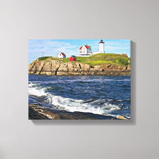Nubble Light, Cape Neddick Maine Canvas Print (Frente)