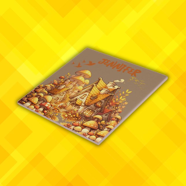 Núcleo de Algodão do Ouro Monograma em Brown | (Criador carregado)