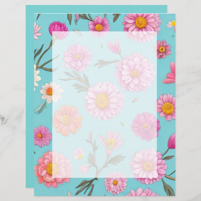 Núcleo de algodão margarida branca margarida rosa  (Frente/Verso)