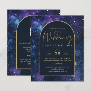 NUDGET Starry Night Purple Blue Convite de casamen