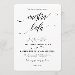 NUESTRA BODA Convite de casamento espanhol editáve