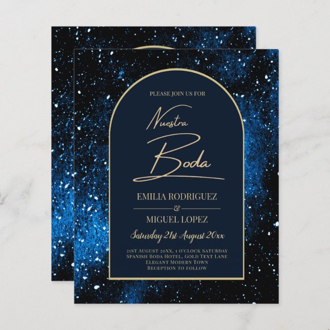 NUESTRA BODA Starry Night Marinho Blue Dourado INV (Frente/Verso)