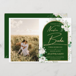 NUESTRA BODA White Roses Convite Fotográfico Espan