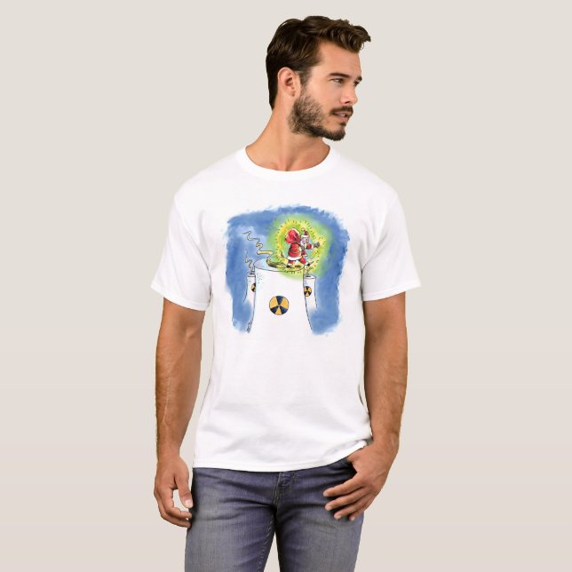 Nuked Santa Claus, camiseta branca (Frente Completa)
