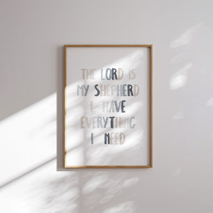 Nulo de aquarela O senhor é o meu pastor poster
