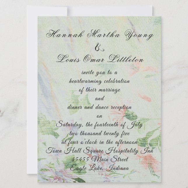 Num Convite de Casamento de Primavera (Frente)