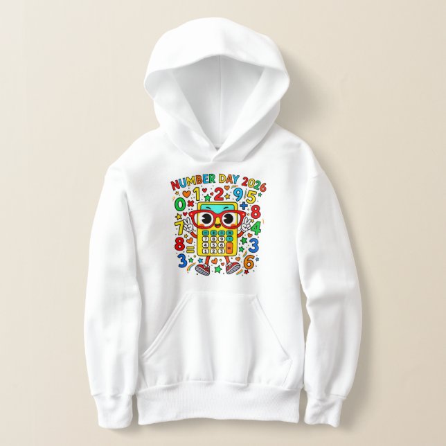 Number Day 2026 Cute Maths Calculator Hoodie (Postura )