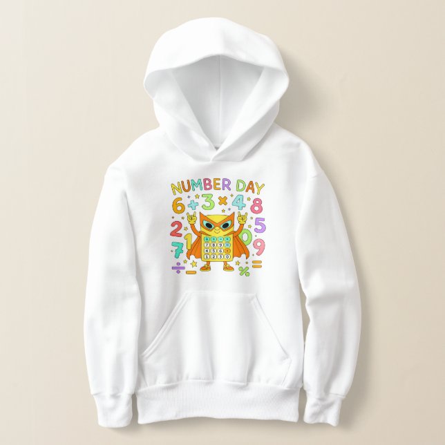 Number Day 2026 Cute Maths Hoodie for Kids (Postura )