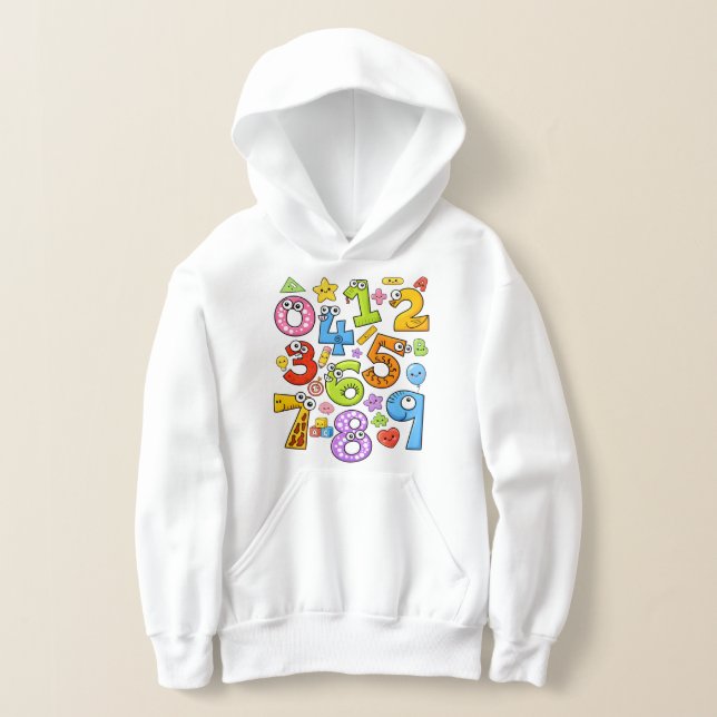 Number Day Colorful Cartoon Numbers Hoodie (Postura )