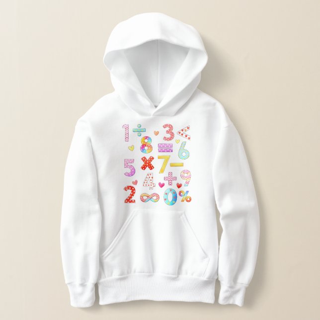 Number Day Colorful Math Symbols Hoodie (Postura )
