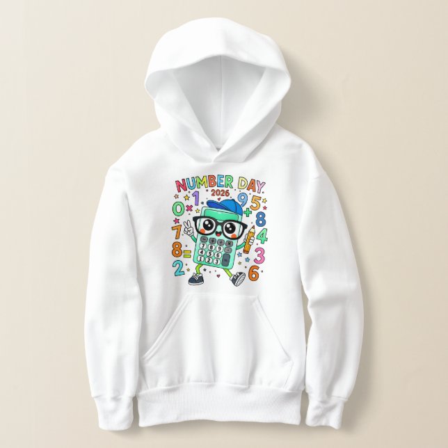 Number Day Cute Calculator Math Hoodie (Postura )