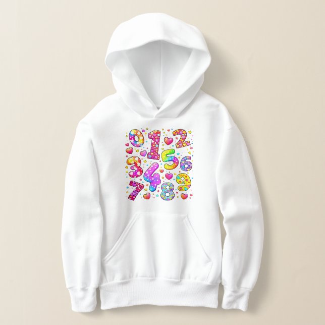 Number Day Cute Colorful Numbers Hoodie (Postura )