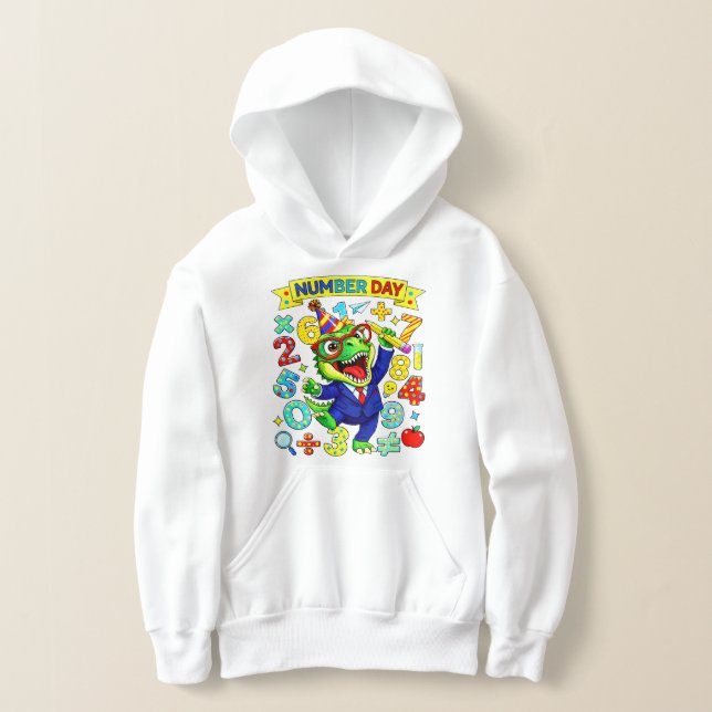 Number Day Dinosaur Math Hoodie for Kids (Postura )
