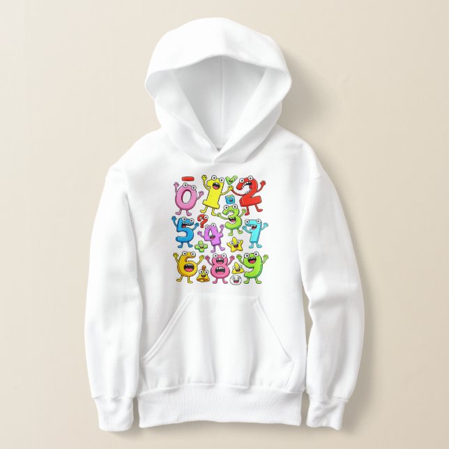 Number Day Funny Cartoon Numbers Hoodie (Postura )