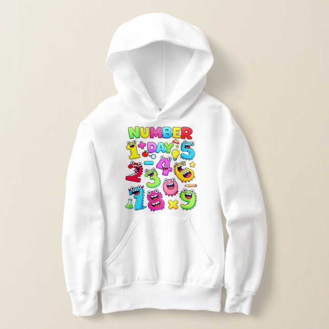Number Day Funny Cartoon Numbers Hoodie (Postura )