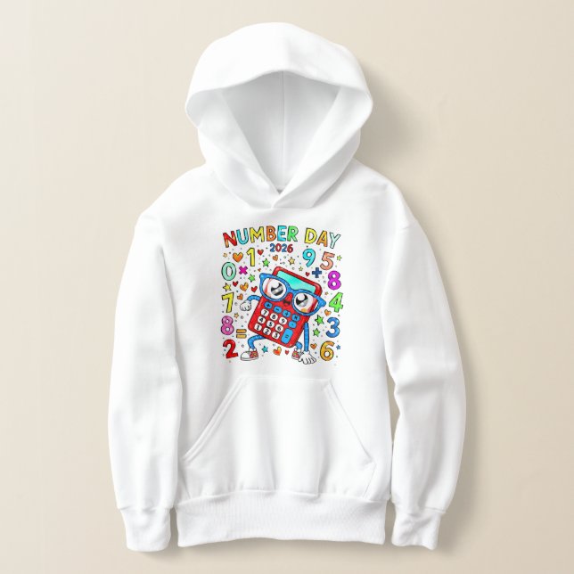 Number Day Kids Hoodie Colourful Maths Calculator (Postura )