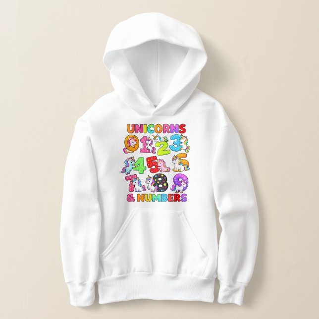 Number Day Unicorn Numbers Math Hoodie (Postura )