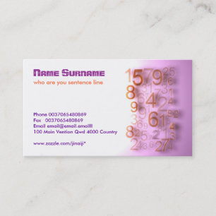 numera o cartão de visita moderno