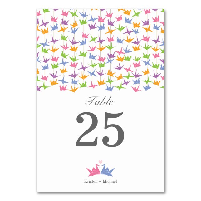 Numeração De Mesa 1000 Manipulando Gruas De Papel Origami Casamento (Frente)
