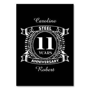 Numeração De Mesa 11 aniversário de casamento aço