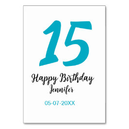 Numeração De Mesa 15 aniversário quiencenera adicionar data ano temp