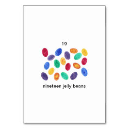 Numeração De Mesa 19 jelly beans número flashcards personalizados