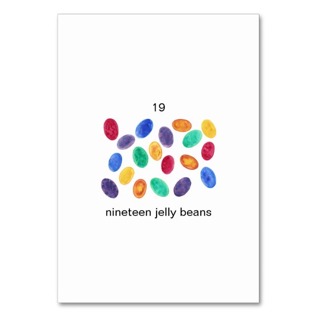 Numeração De Mesa 19 jelly beans número flashcards personalizados (Verso)