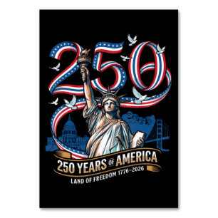 Numeração De Mesa 250 Anos de Aniversário da América 1776 2026