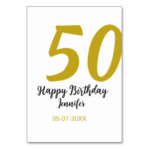 Numeração De Mesa 50º aniversário adicionar nome data ano modelo neg