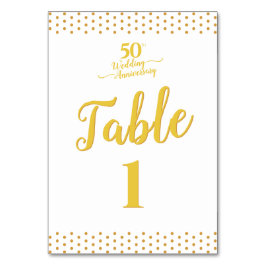 Numeração De Mesa 50º aniversário de casamento da Elegant