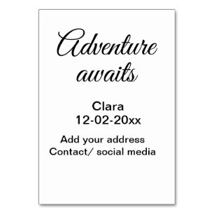 Numeração De Mesa A aventura começa a adicionar nome data ano local