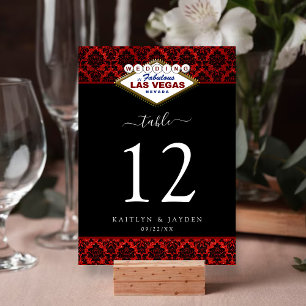 Numeração De Mesa A Coleção de Casamentos de Las Vegas do Damask G