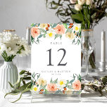 Numeração De Mesa A Coleção de Casamentos do Primavera Blossoms<br><div class="desc">Celebre em estilo com estas cartas de números de na moda e de mesa de casamento muito modernas. Este design é fácil de personalizar com a sua redação de eventos especiais e seus convidados ficarão entusiasmados quando eles virem esses números fabulosos de tabelas. *** COMO PEDIR *** Personalize e adicione...</div>