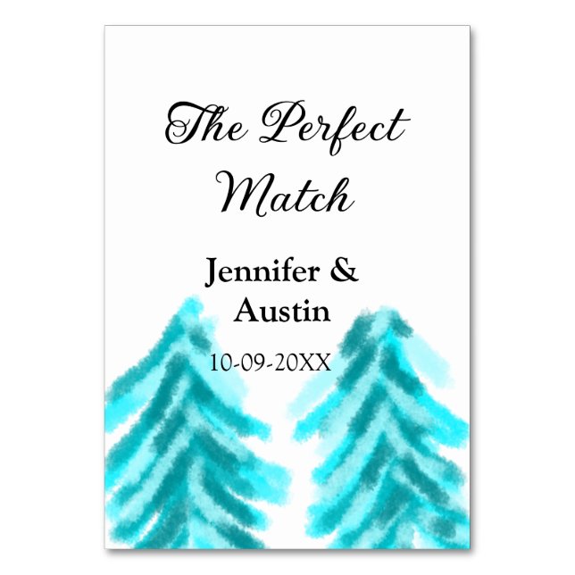 Numeração De Mesa A combinação perfeita do casamento do pinheiro azu (Frente)